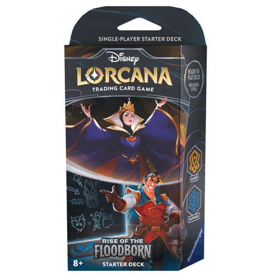 Disney Lorcana - Disney Lorcana - Rise of the Floodborn Starter Deck - Amber & Sapphire - Starter Deck - Rise of the Floodborn