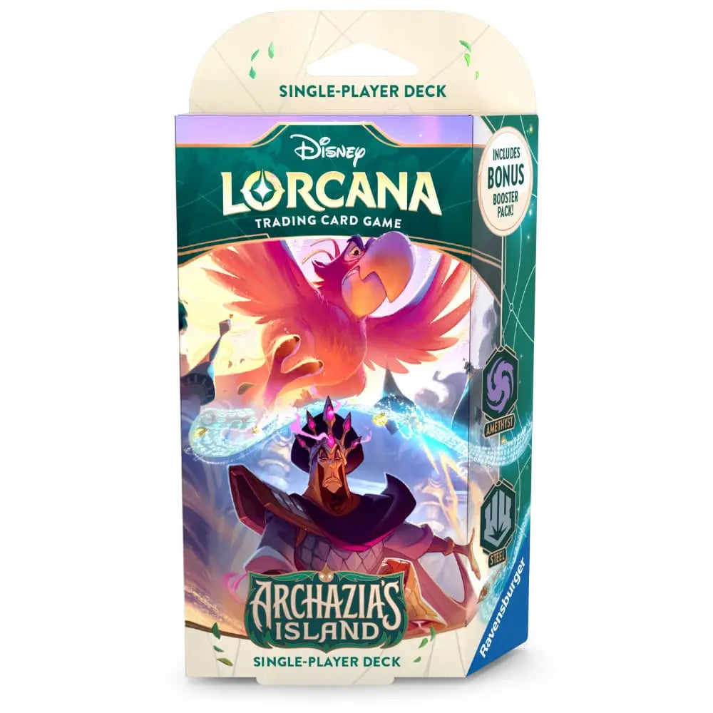 disney lorcana archazia's island starter deck set 7 iago jafar