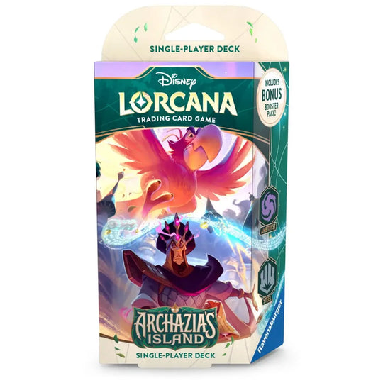 disney lorcana archazia's island starter deck set 7 iago jafar
