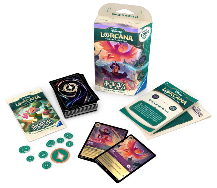 disney lorcana archazia's island starter deck set 7 iago jafar