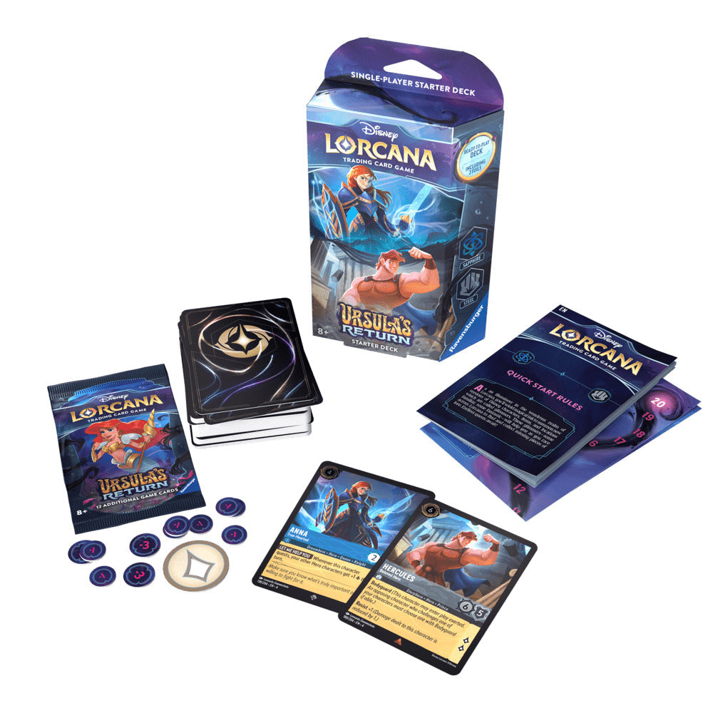 Disney Lorcana - Disney Lorcana - Ursula's Return Starter Deck - Sapphire & Steel - Starter Deck - Ursula's Return