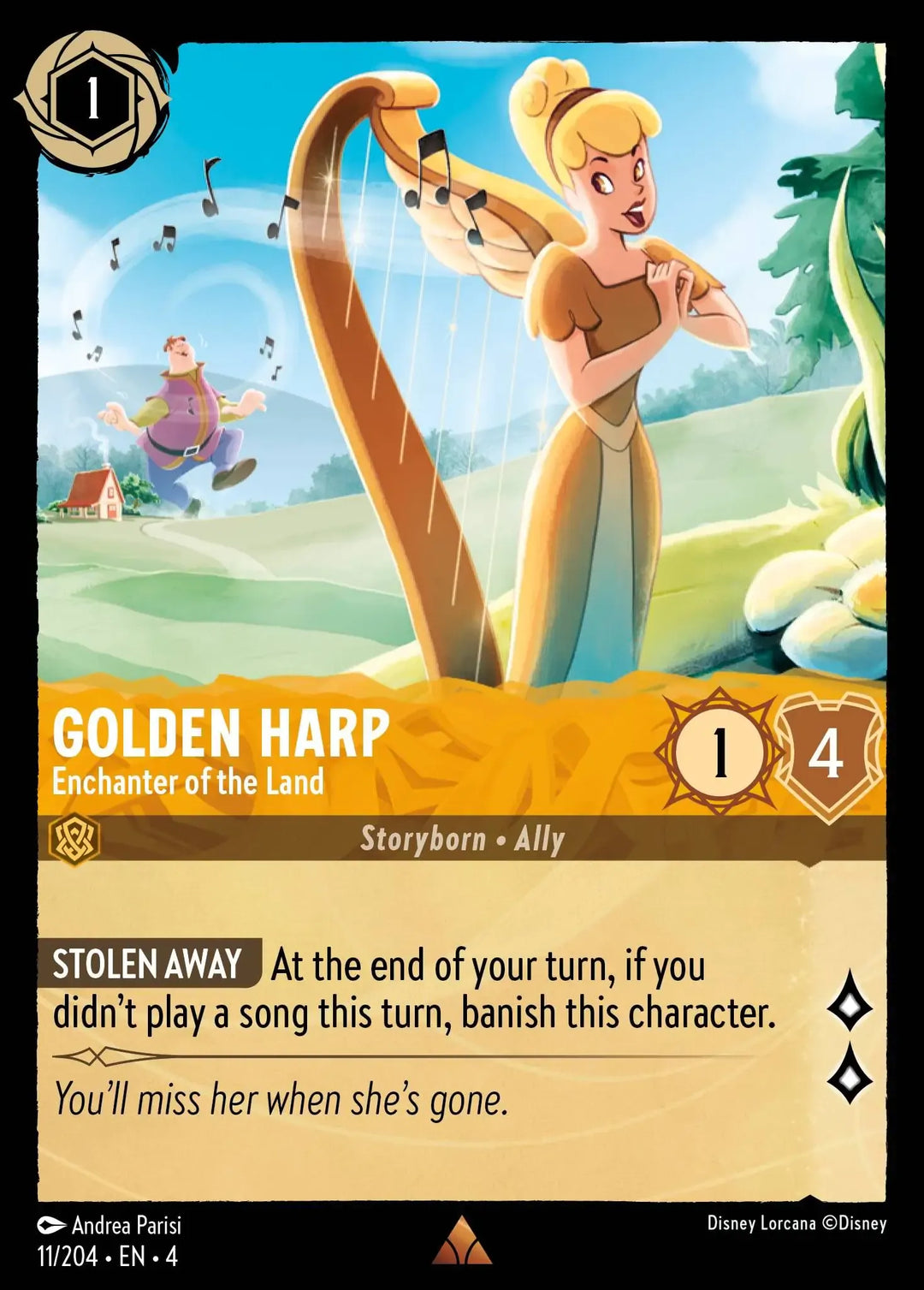 Disney Lorcana - 4URS - 011 - Golden Harp - Enchanter of the Land - Singles - Ursula's Return