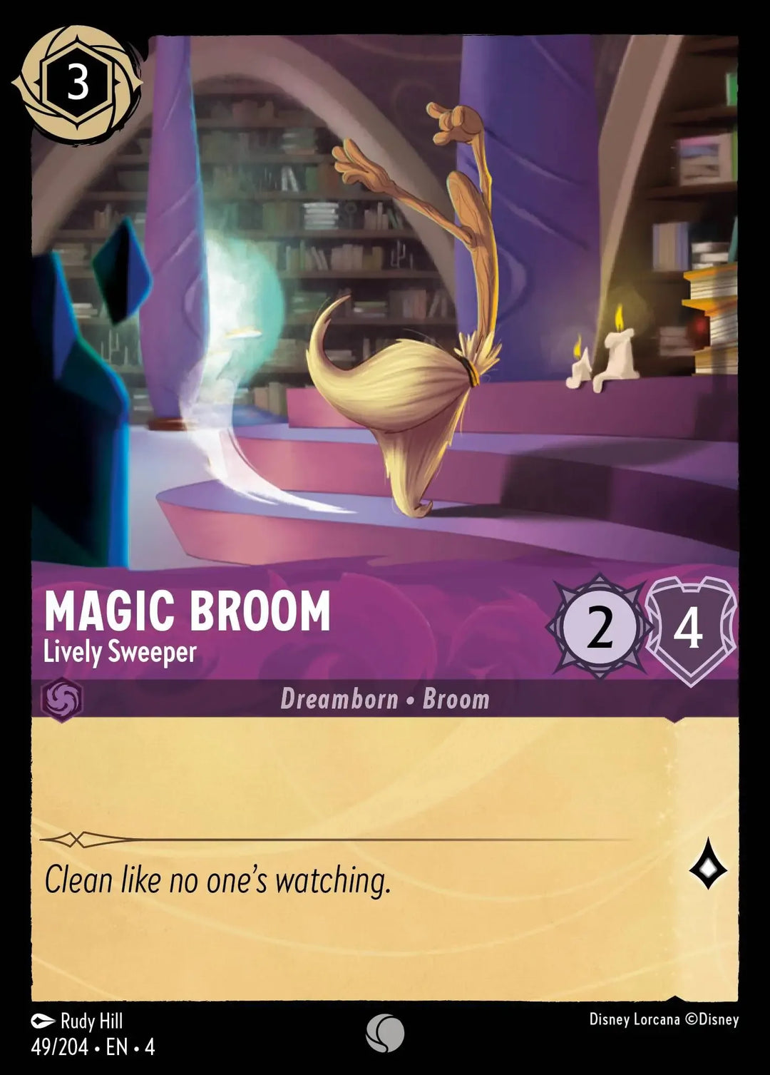 Disney Lorcana - 4URS - 049 - Magic Broom - Lively Sweeper - Singles - Ursula's Return