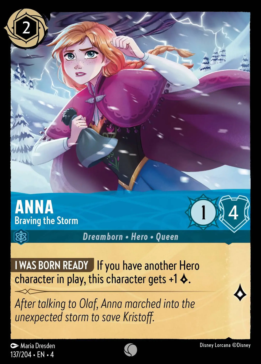 Disney Lorcana - 4URS - 137 - Anna - Braving the Storm - Singles - Ursula's Return