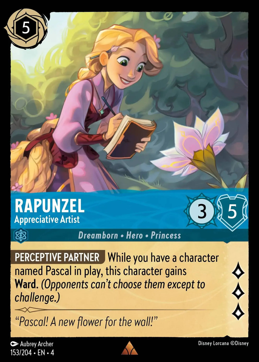 Disney Lorcana - 4URS - 153 - Rapunzel - Appreciative Artist - Singles - Ursula's Return