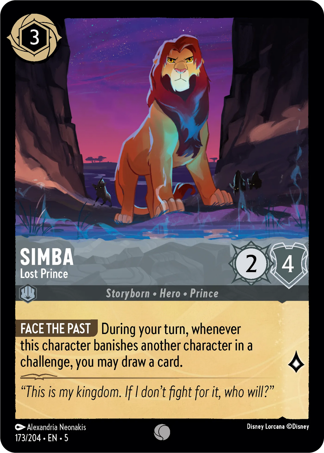 Disney Lorcana - 5SSK - 173 - Simba - Lost Prince - Singles - Shimmering Skies