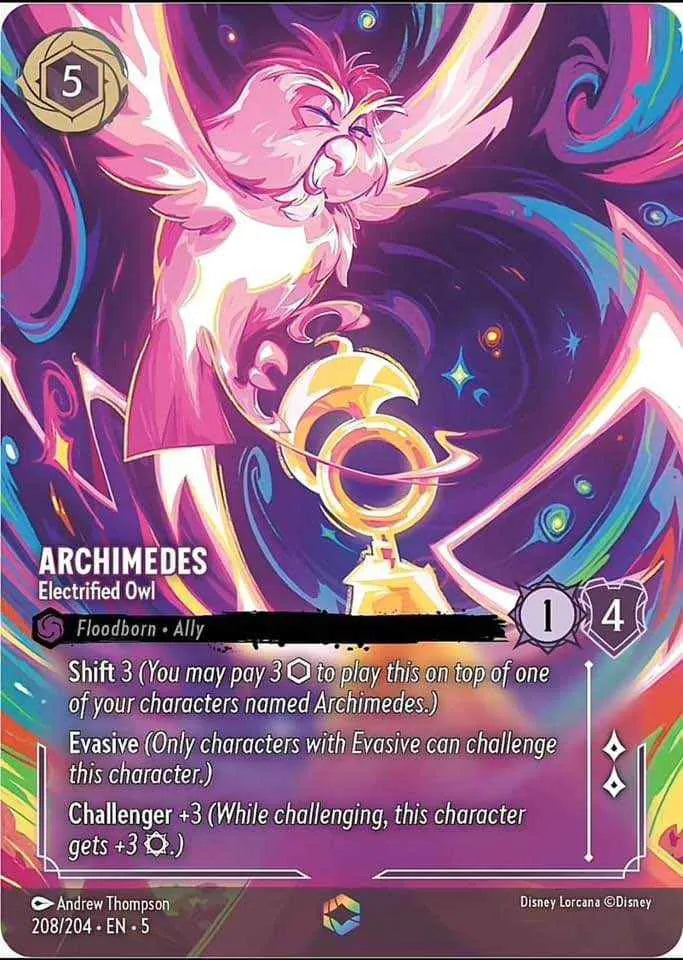 Disney Lorcana - 5SSK - 208 - Archimedes - Electrified Owl - Singles - Shimmering Skies