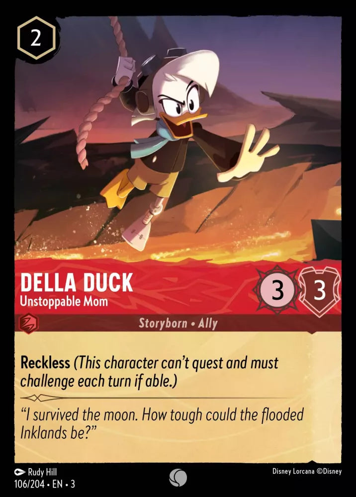 Disney Lorcana - 3INK - 106 - Della Duck - Unstoppable Mom - Singles - Into the Inklands