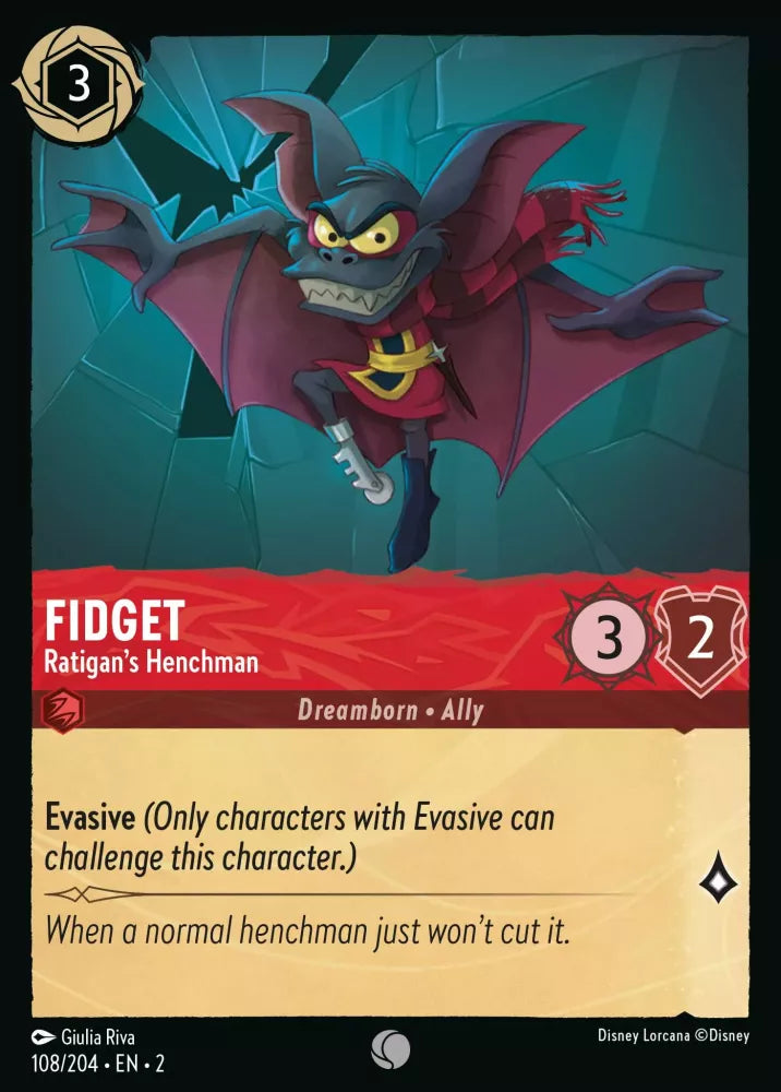 Disney Lorcana - 2ROF - 108 - Fidget - Ratigan's Henchman - Singles - Rise of the Floodborn