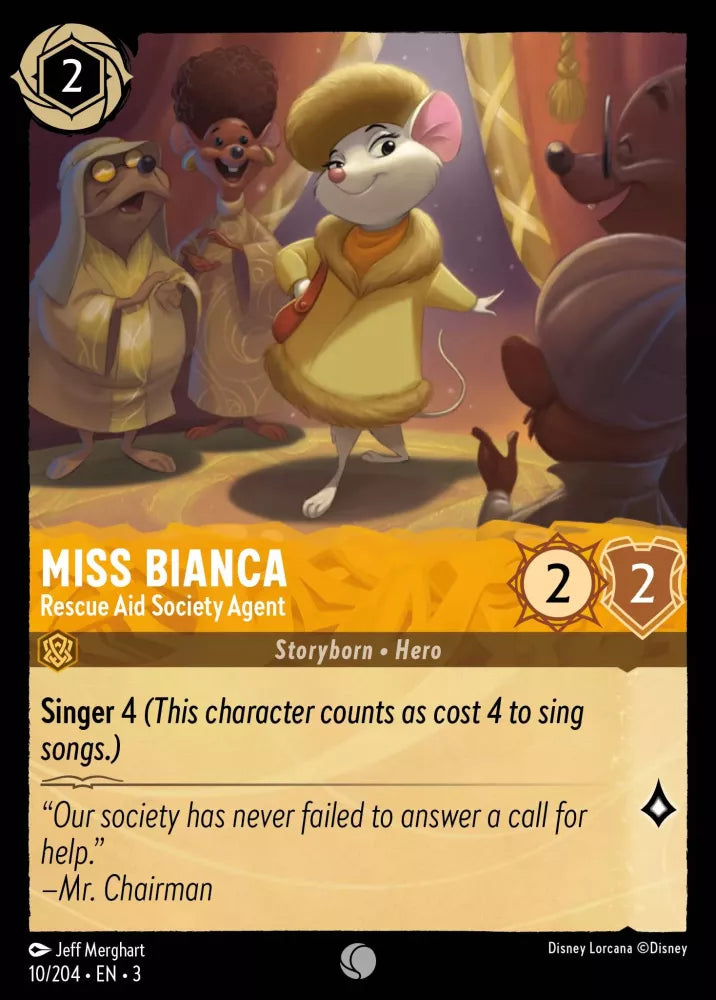 Disney Lorcana - 3INK - 010 - Miss Bianca - Rescue Aid Society Agent - Foil - Singles - Into the Inklands
