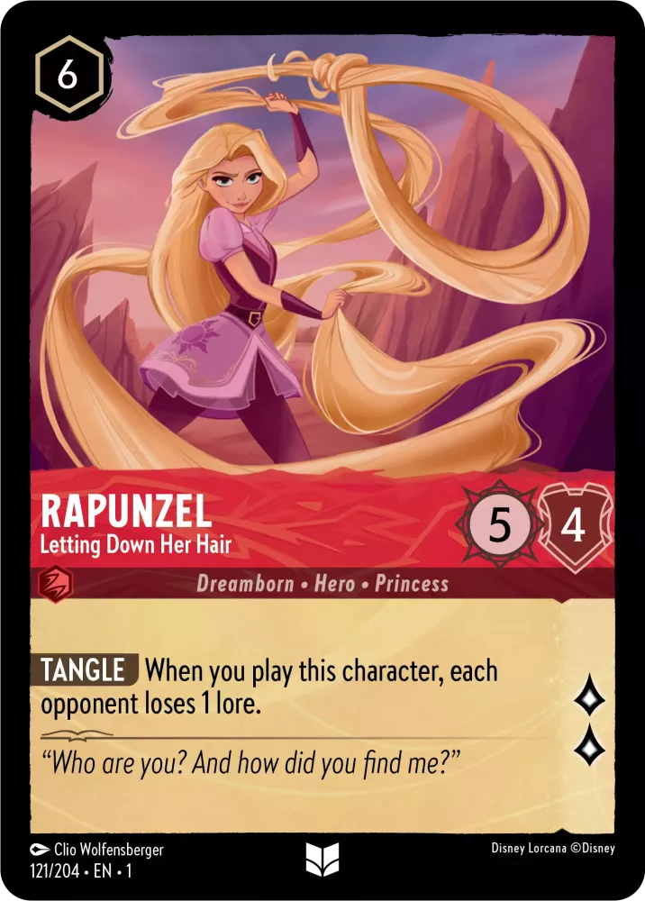 Disney Lorcana - 1TFC - 121 - Rapunzel - Letting Down Her Hair - Singles - The First Chapter