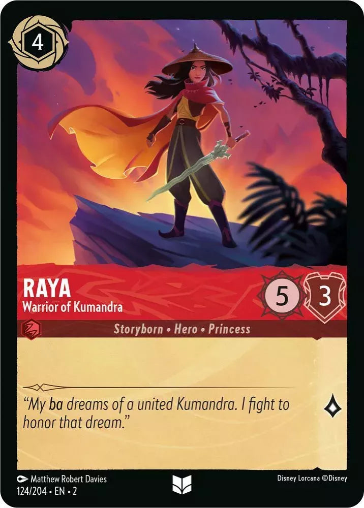 Disney Lorcana - 2ROF - 124 - Raya - Warrior of Kumandra - Singles - Rise of the Floodborn
