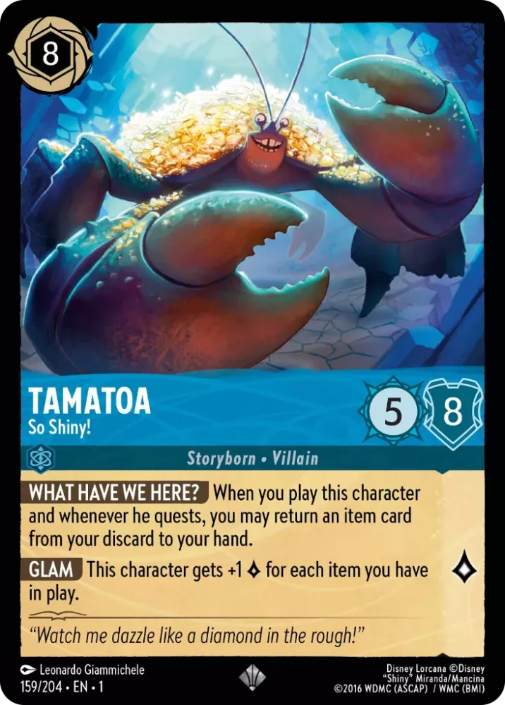 Disney Lorcana - 1TFC - 159 - Tamatoa - So Shiny! - Singles - The First Chapter