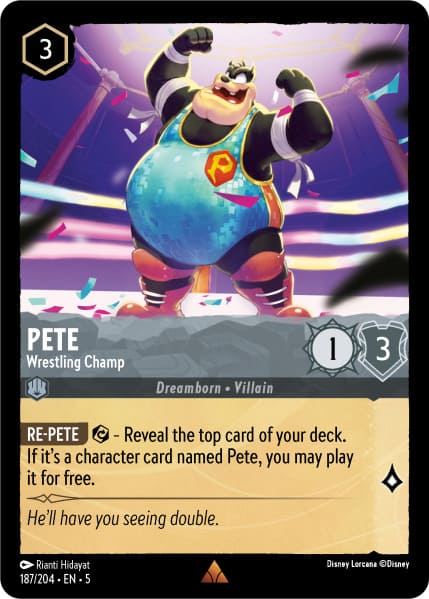 Disney Lorcana - 5SSK - 187 - Pete - Wrestling Champ - Singles - Shimmering Skies