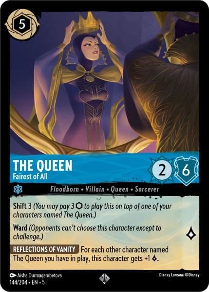 Disney Lorcana - 5SSK - 144 - The Queen - Fairest of All - Singles - Shimmering Skies