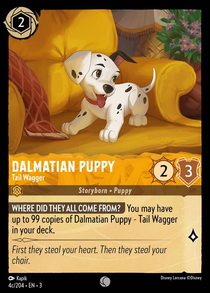 Disney Lorcana - 3INK - 004c - Dalmatian Puppy - Tail Wagger - Foil - Singles - Into the Inklands