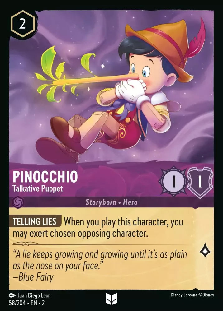 Disney Lorcana - 2ROF - 058 - Pinocchio - Talkative Puppet - Singles - Rise of the Floodborn