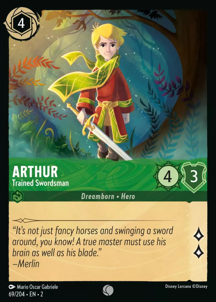 Disney Lorcana - 2ROF - 069 - Arthur - Trained Swordsman - Foil - Singles - Rise of the Floodborn