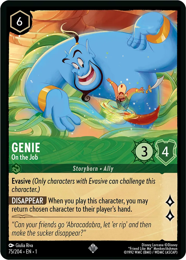 Disney Lorcana - 1TFC - 075 - Genie - On the Job - Singles - The First Chapter