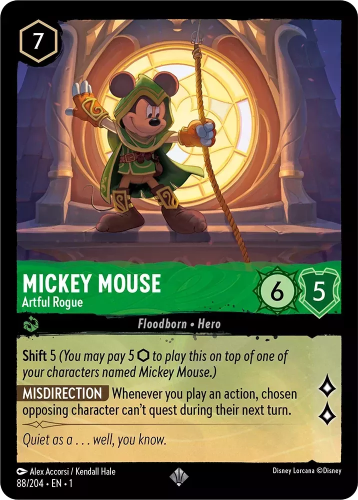 Disney Lorcana - 1TFC - 088 - Mickey Mouse - Artful Rogue - Singles - The First Chapter