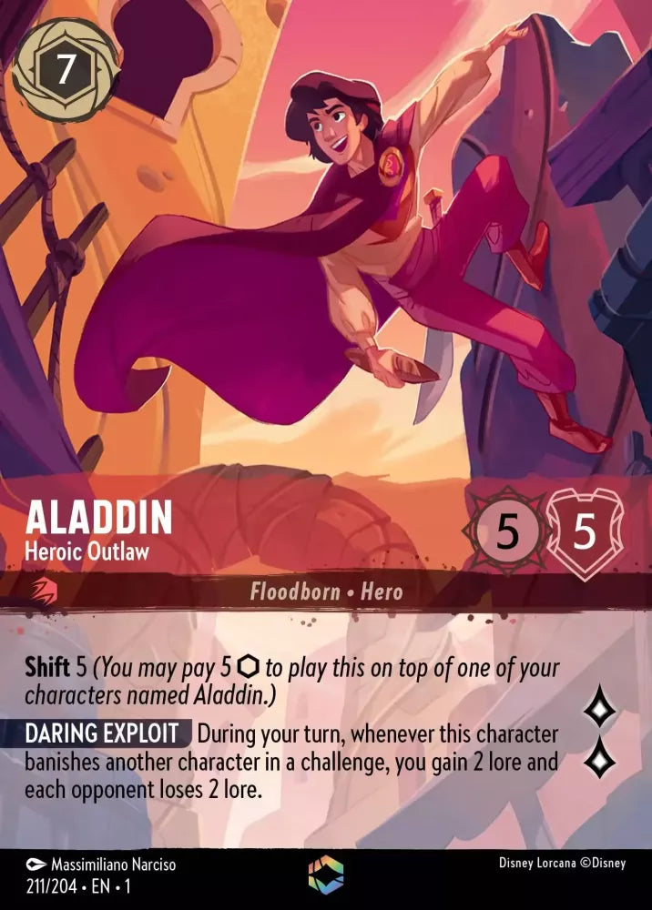 Disney Lorcana - 1TFC - 211 - Aladdin - Heroic Outlaw - Singles - The First Chapter