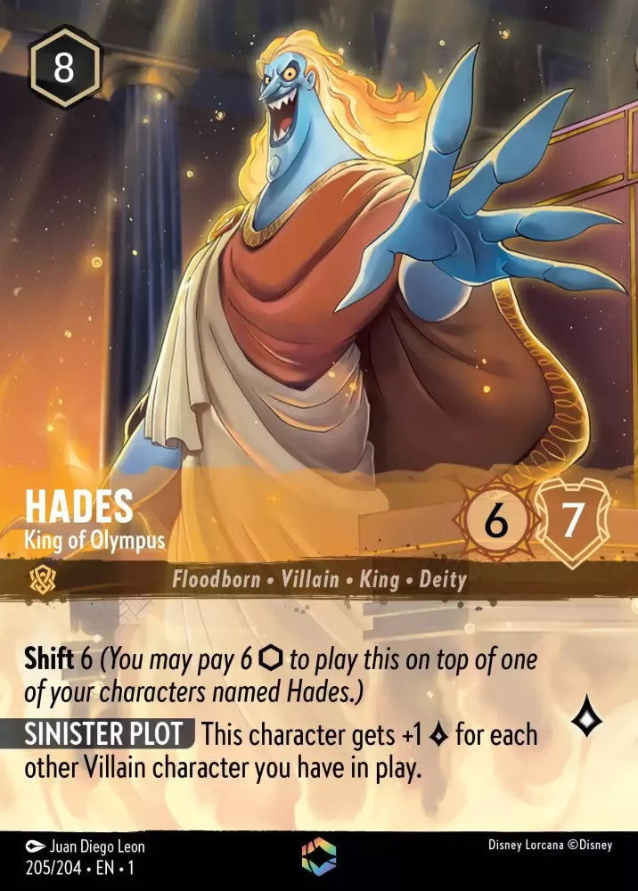 Disney Lorcana - 1TFC - 205 - Hades - King of Olympus - Singles - The First Chapter